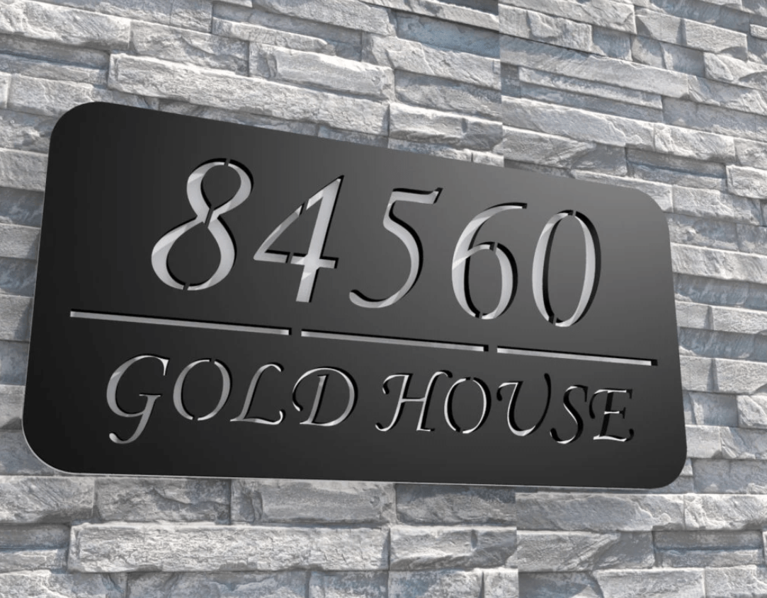 Custom Addres Sign, LED House Number Sign, Address plaque Metal, Door Addres Sign, LED Backlit Numbers, Metal Stainless Steel Material - Pupax Signs