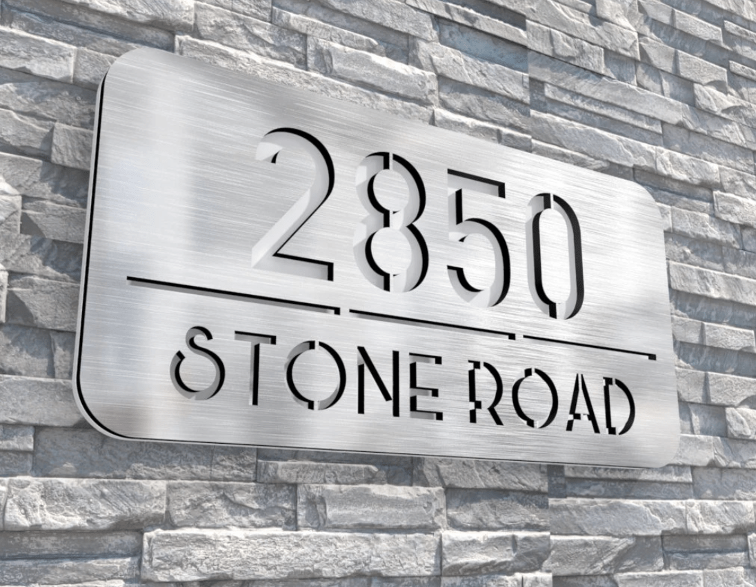 Custom Addres Sign, LED House Number Sign, Address plaque Metal, Door Addres Sign, LED Backlit Numbers, Metal Stainless Steel Material - Pupax Signs