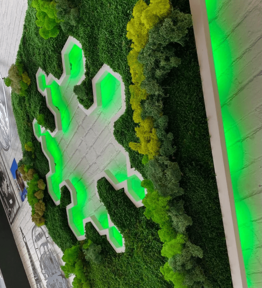 Custom Moss Wall Art, Dental Clinic, Real Moss Custom Logo Sign, Custom Moss LED Light Logo, Office Moss Decor, Maintenance Free Moss, Pupax Signs - Pupax Signs