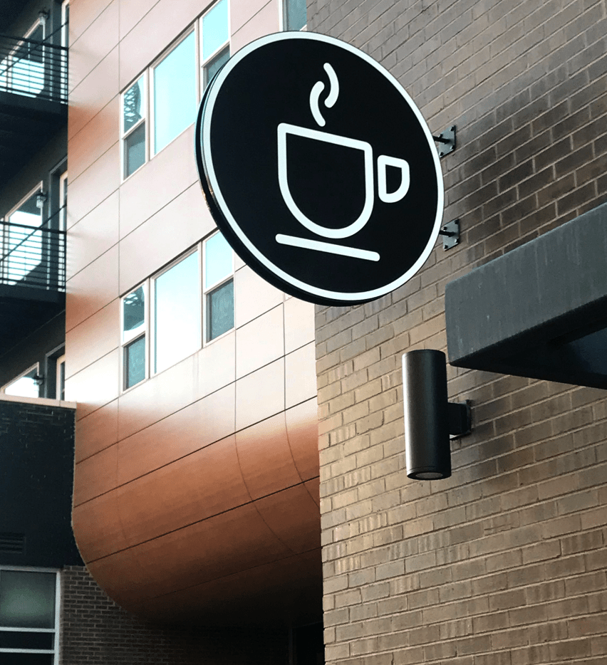 Outdoor Round Blade Sign, Double Sided Light Logo Signage, Illuminated Double Sided Sign, Wall Mounted Sign, Led Blade Sign, Wall Led Box - Pupax Signs