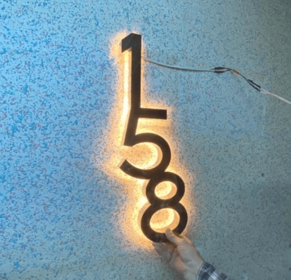 3D Custom Led Sign, Custom Halo Led Wall Logo, Illuminated Logo Sign, Personalized Signage, Office, Lobby & Reception Sign, Pupax - Pupax Signs