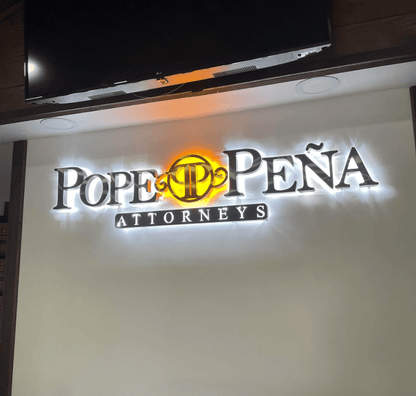 3D Custom Led Sign, Custom Halo Led Wall Logo, Illuminated Logo Sign, Personalized Signage, Office, Lobby & Reception Sign, Pupax - Pupax Signs