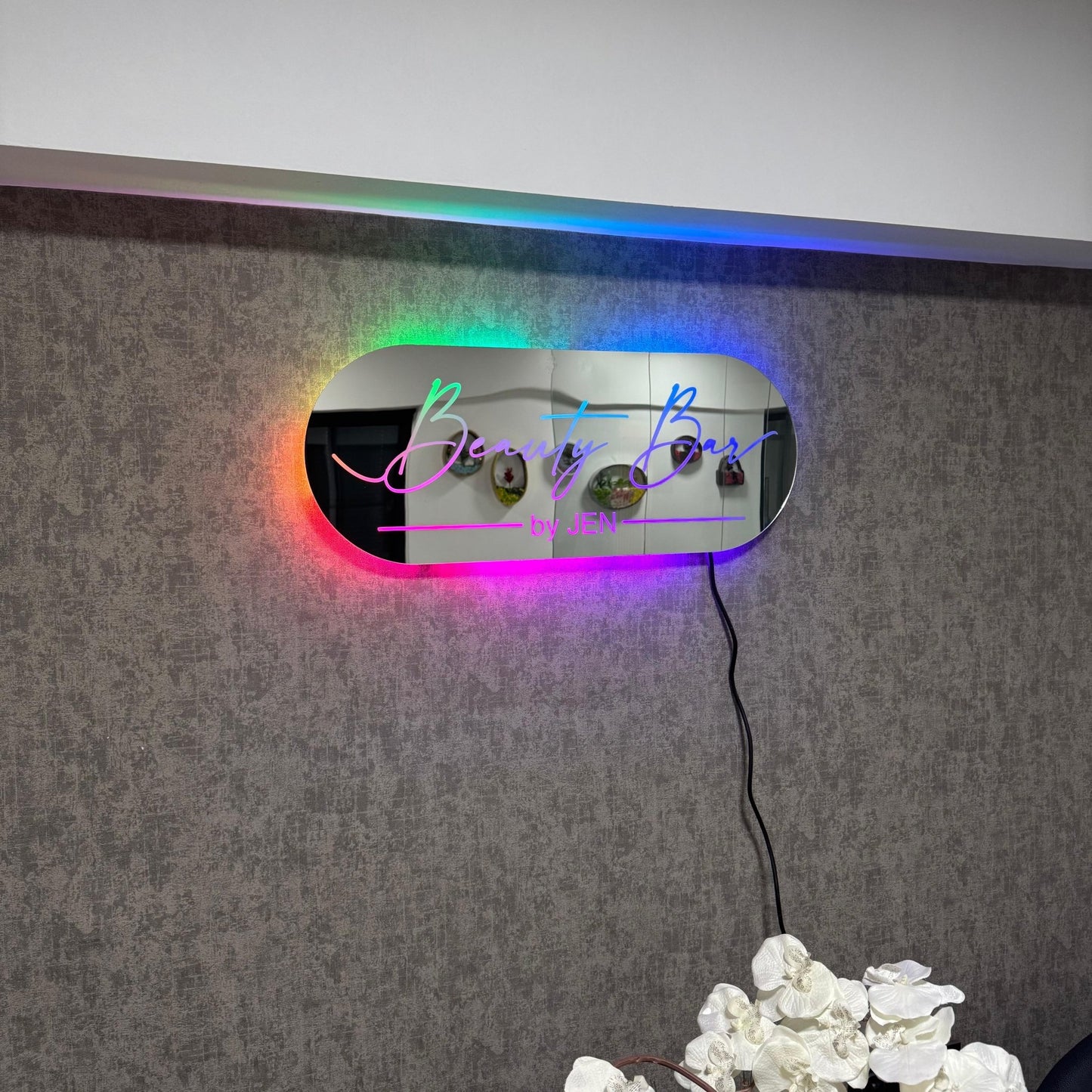 Custom Led Pixel Sign, Personalized RGB Sign, Small Business Sign, Backlit 3D Logo, RGB Light Up Wall Decor, Personalized Backlit Logo Sign - Pupax Signs