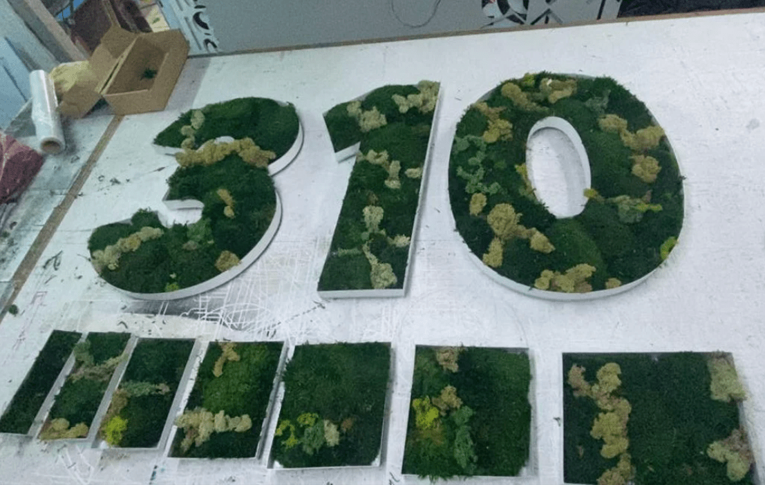 Custom Moss Letter, Real Moss Wall Art, Custom Moss Sign, Wall Moss Decor, Moss Letter, Company Logo Moss, Maintenance Free Moss, Lichen - Pupax Signs