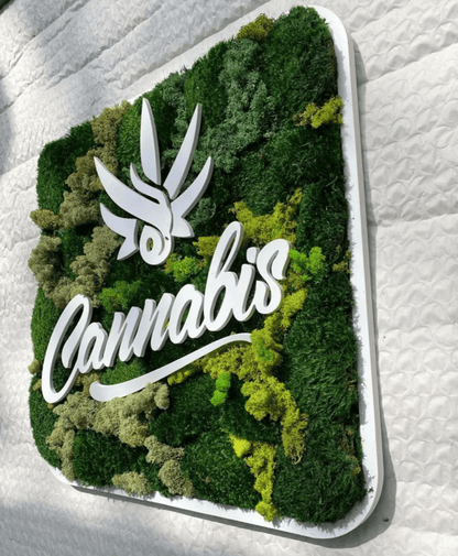Custom Moss Wall Art, Dental Clinic, Real Moss Custom Logo Sign, Custom Moss LED Light Logo, Office Moss Decor, Maintenance Free Moss, Pupax Signs - Pupax Signs
