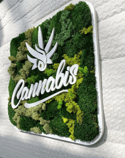Custom Moss Wall Art, Dental Clinic, Real Moss Custom Logo Sign, Custom Moss LED Light Logo, Office Moss Decor, Maintenance Free Moss, Pupax Signs - Pupax Signs