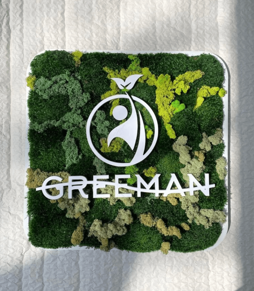 Custom Moss Wall Art, Dental Clinic, Real Moss Custom Logo Sign, Custom Moss LED Light Logo, Office Moss Decor, Maintenance Free Moss, Pupax Signs - Pupax Signs