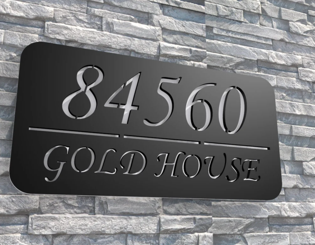 Custom Addres Sign, LED House Number Sign, Address plaque Metal, Door Addres Sign, LED Backlit Numbers, Metal Stainless Steel Material